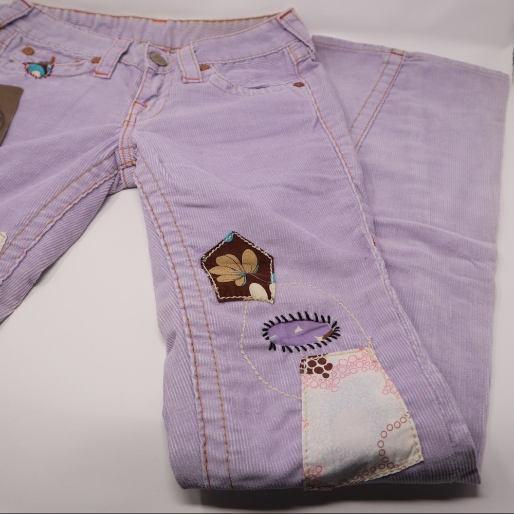 NWT TRUE RELIGION Woodstock Corduroy lavender pant - Picture 11 of 15